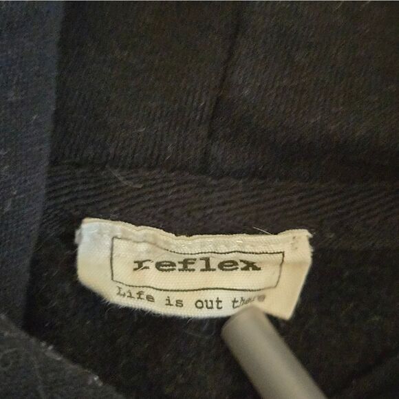 Reflex Black Embroidered Red Roses Whimsigoth Hoodie Swearshirt - Picture 6 of 7